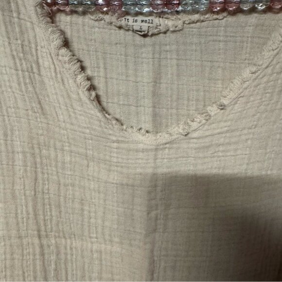 It is well Organic Short Sleeve Gauze Top peach shirt - Picture 6 of 9